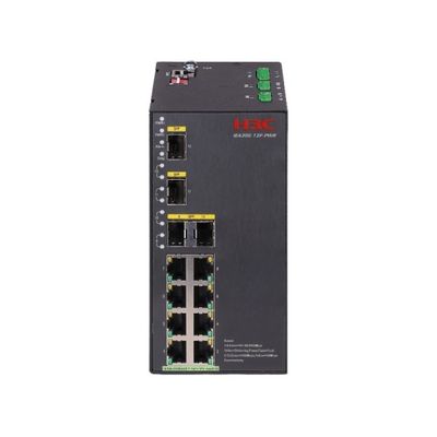 Industrial-Grade PoE+ Switch With 12 Ports , Wide Temperature & Dual DC Power For Harsh Environments