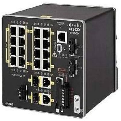 Cisco Industrial Switch 16P POE+ Gamma di temperature larghe e potenza ridondante IE-2000-16PTC-G-E